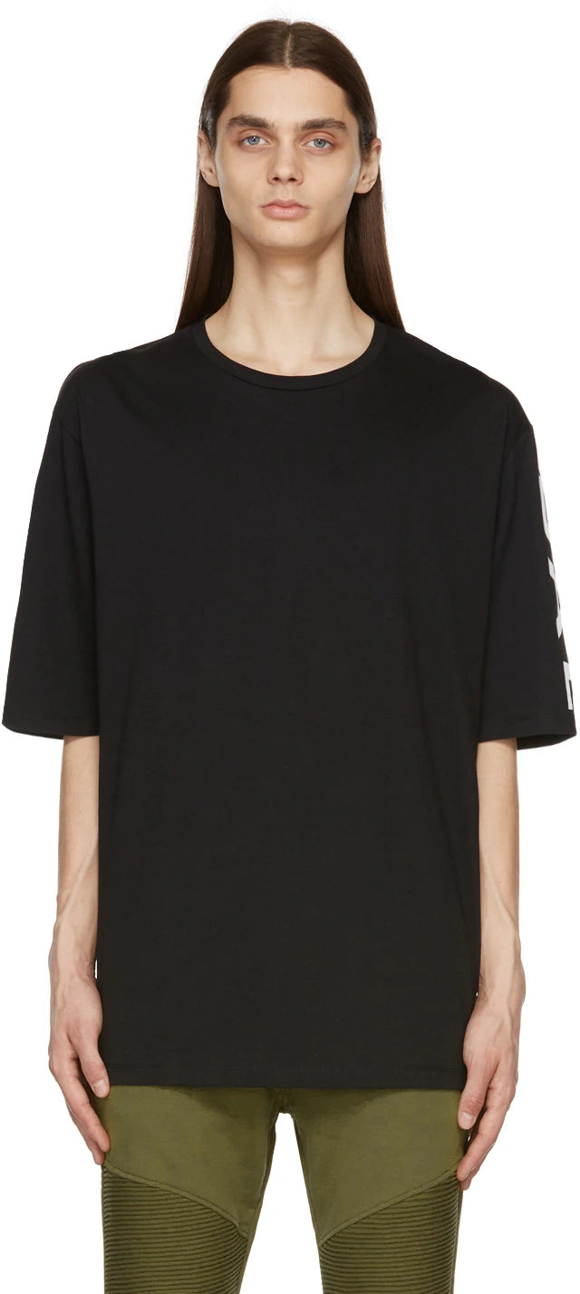 BALMAIN Black Side Logo T-Shirt